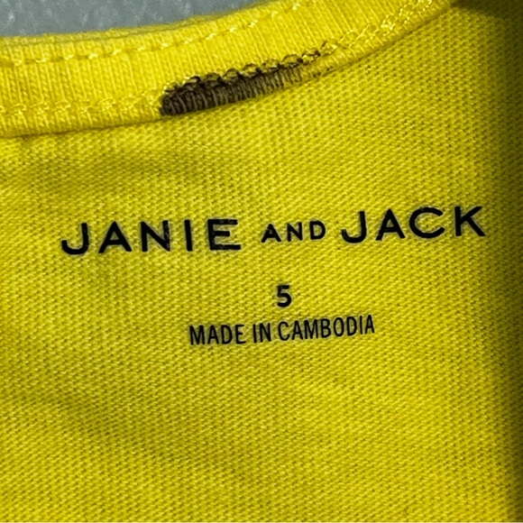 Girl’s Size 5 Janie and Jack Yellow Ruffle Tank Top - Picture 8 of 9